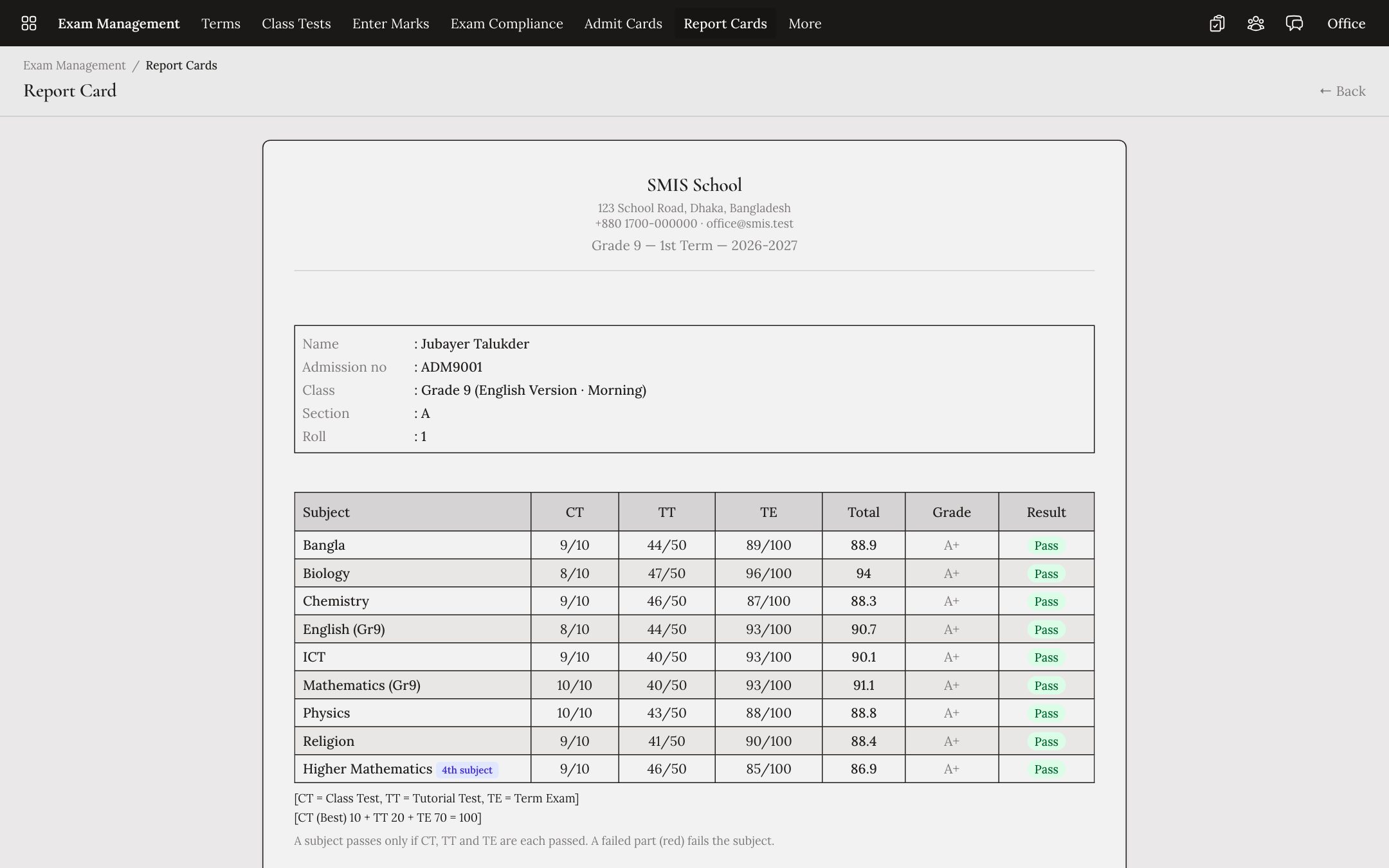 The report card a parent keeps, with a QR anyone can check